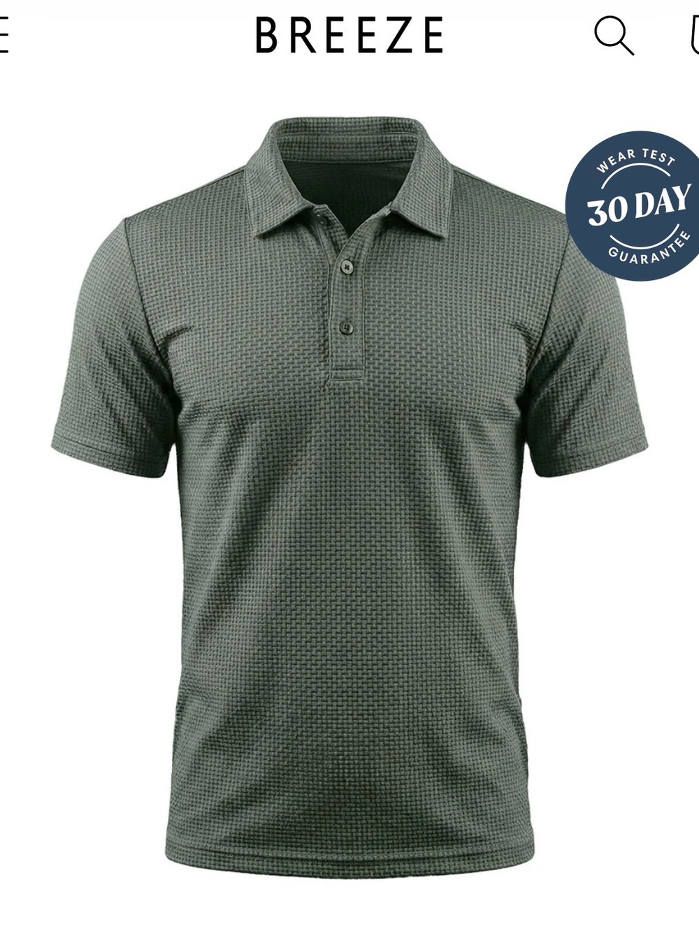 NWT Breeze Capri - Men's Sage Green Ultra Comfortable Polo Shirt - Size M